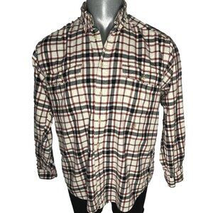 Vintage 90’s Tommy Hilfiger Mens M Crest Logo Plaid Red Blue Button Down Shirt